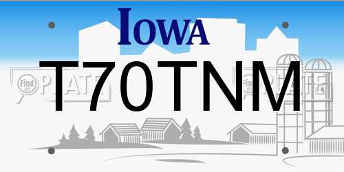 T70TNM Iowa License Plate