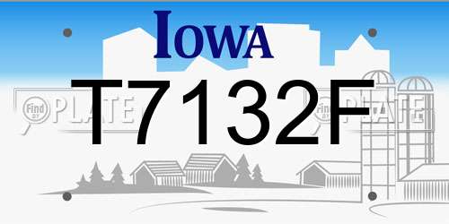 T7132F Iowa License Plate