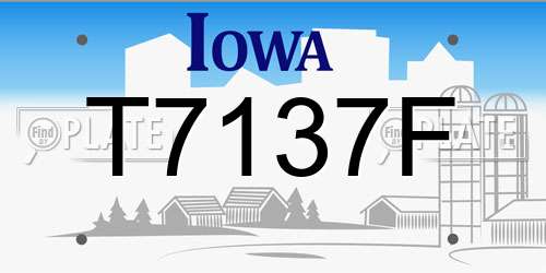 T7137F Iowa License Plate