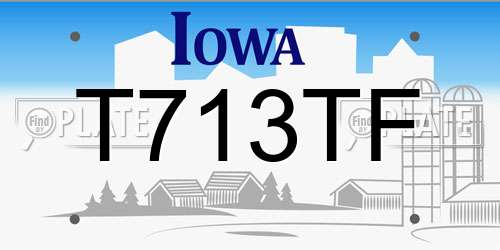 T713TF Iowa License Plate
