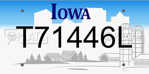 T71446L Iowa License Plate