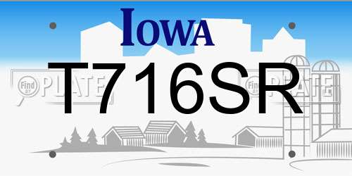 T716SR Iowa License Plate