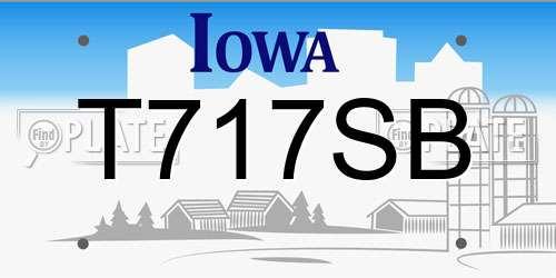 T717SB Iowa License Plate