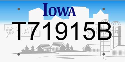 T71915B Iowa License Plate