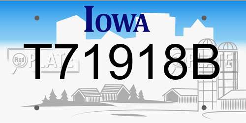 T71918B Iowa License Plate