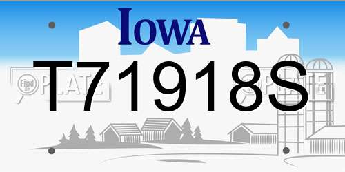 T71918S Iowa License Plate