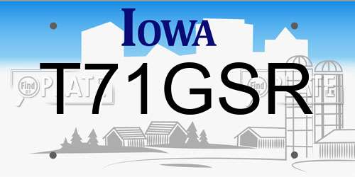 T71GSR Iowa License Plate