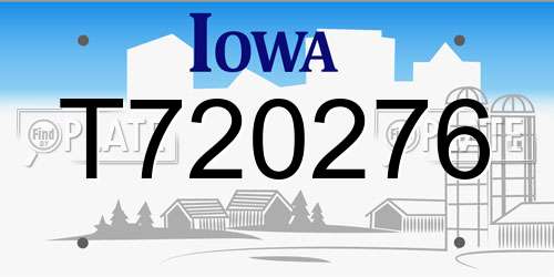 T720276 Iowa License Plate