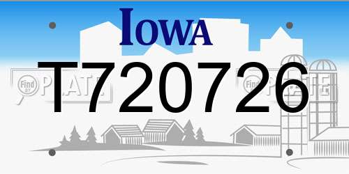 T720726 Iowa License Plate