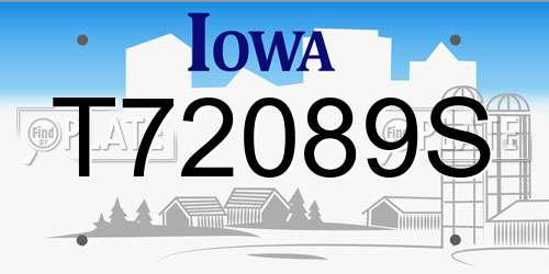 T72089S Iowa License Plate