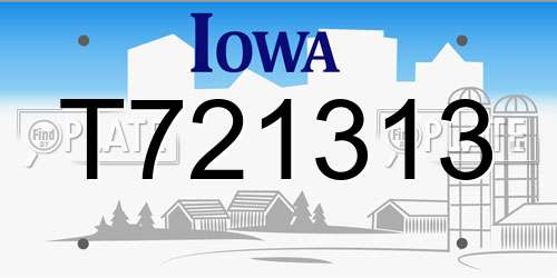 T721313 Iowa License Plate