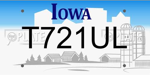 T721UL Iowa License Plate