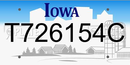 T726154C Iowa License Plate