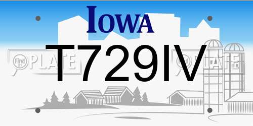T729IV Iowa License Plate