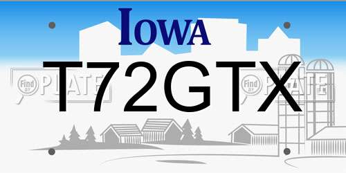 T72GTX Iowa License Plate