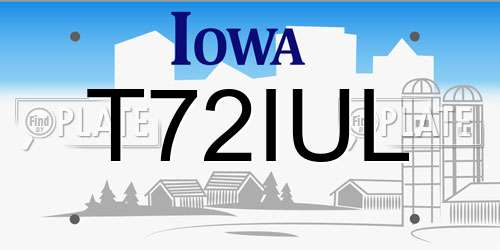 T72IUL Iowa License Plate