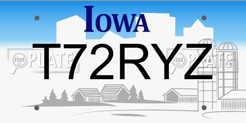 T72RYZ Iowa License Plate