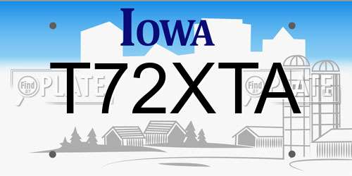 T72XTA Iowa License Plate