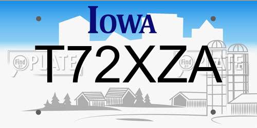 T72XZA Iowa License Plate