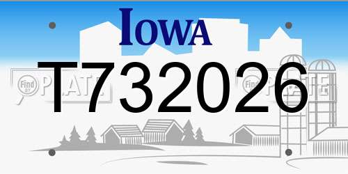 T732026 Iowa License Plate