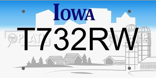 T732RW Iowa License Plate