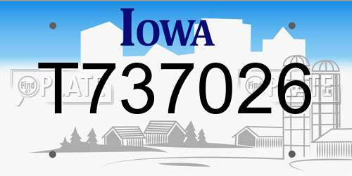 T737026 Iowa License Plate