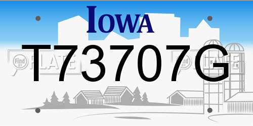 T73707G Iowa License Plate