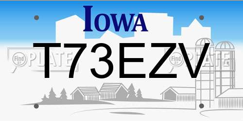 T73EZV Iowa License Plate
