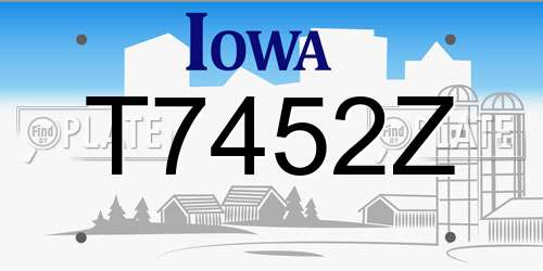 T7452Z Iowa License Plate