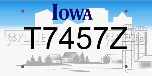 T7457Z Iowa License Plate