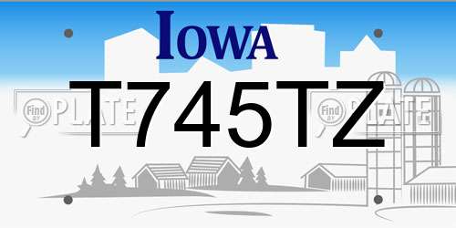 T745TZ Iowa License Plate