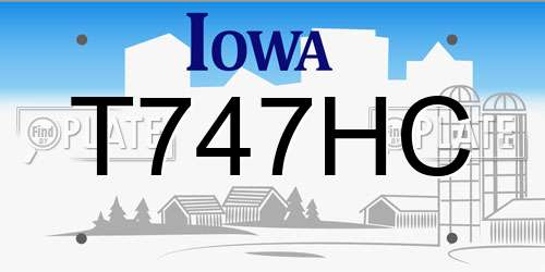 T747HC Iowa License Plate