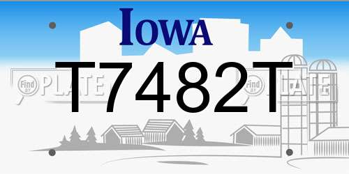 T7482T Iowa License Plate
