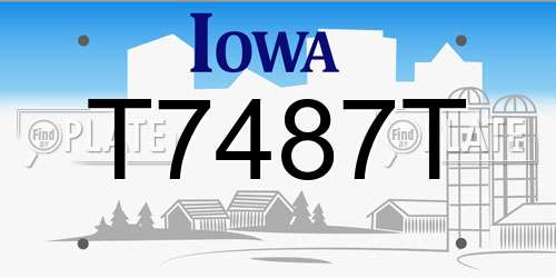 T7487T Iowa License Plate