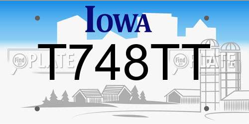 T748TT Iowa License Plate