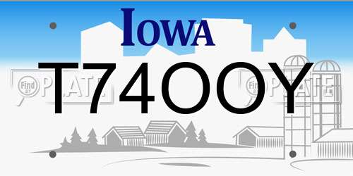 T74OOY Iowa License Plate