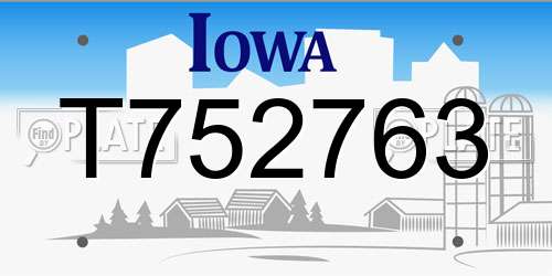 T752763 Iowa License Plate