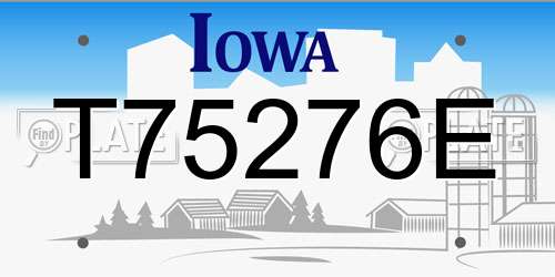 T75276E Iowa License Plate