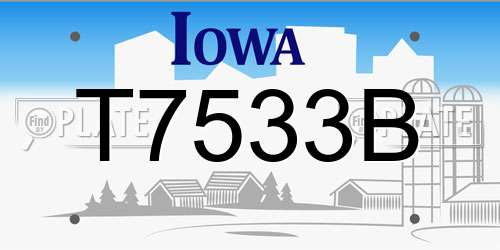 T7533B Iowa License Plate