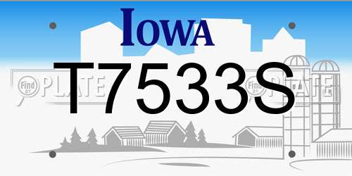 T7533S Iowa License Plate