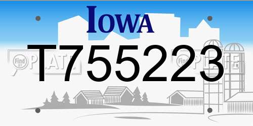 T755223 Iowa License Plate