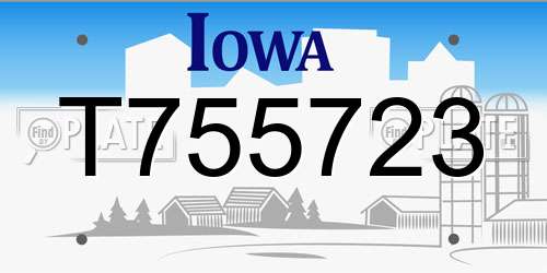 T755723 Iowa License Plate
