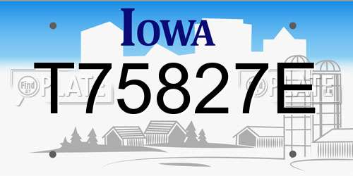 T75827E Iowa License Plate