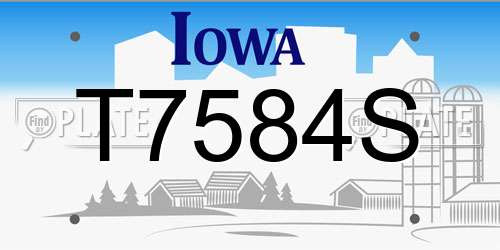 T7584S Iowa License Plate