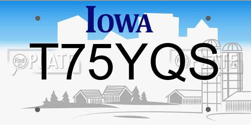 T75YQS Iowa License Plate
