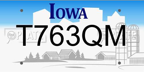 T763QM Iowa License Plate