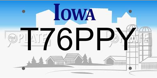 T76PPY Iowa License Plate