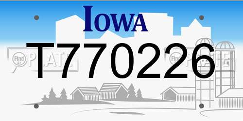 T770226 Iowa License Plate