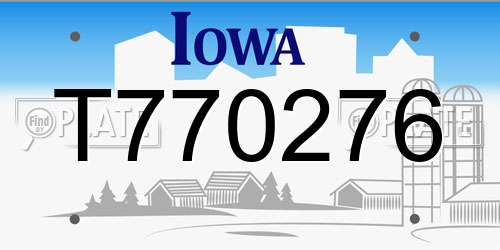 T770276 Iowa License Plate