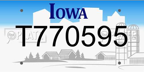 T770595 Iowa License Plate